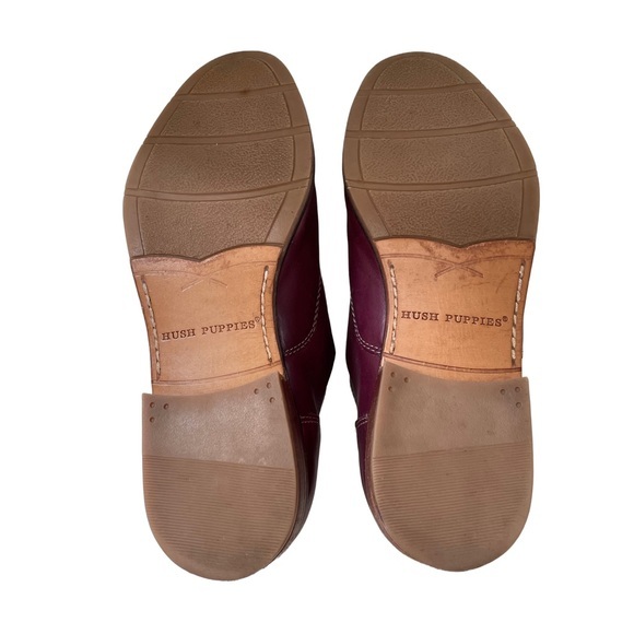 Hush Puppies‎ Red Leather Laceless Oxfords, Women’s Size 8 - Picture 8 of 10